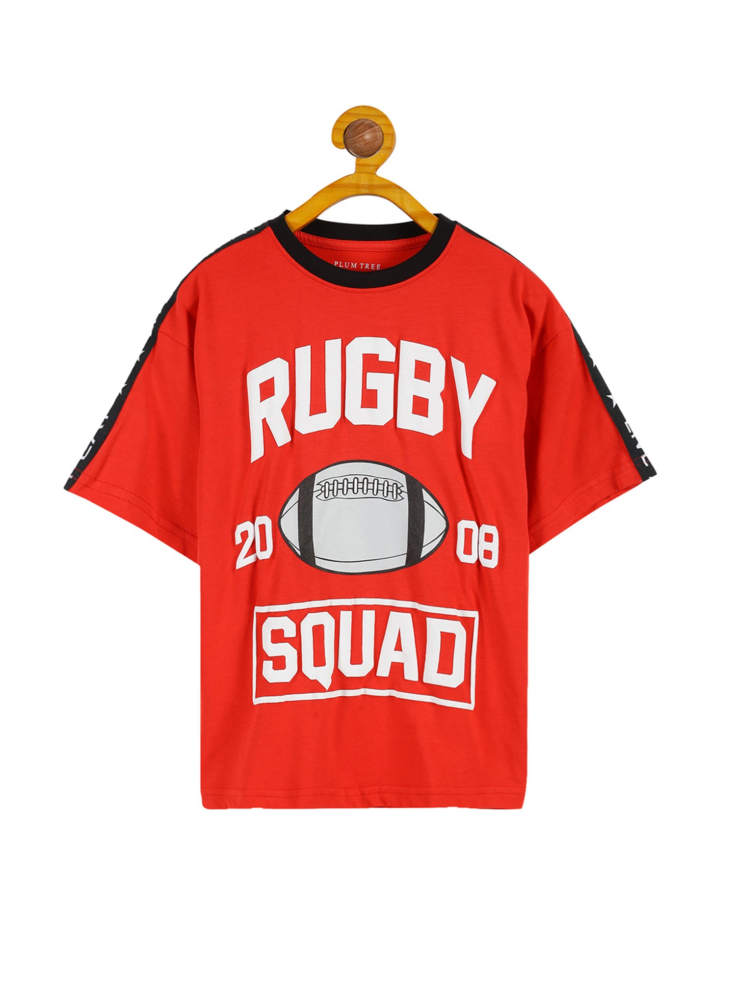 Plum Tree Kids Red & Off White Printed Oversized T-Shirt (Pack Of 2)