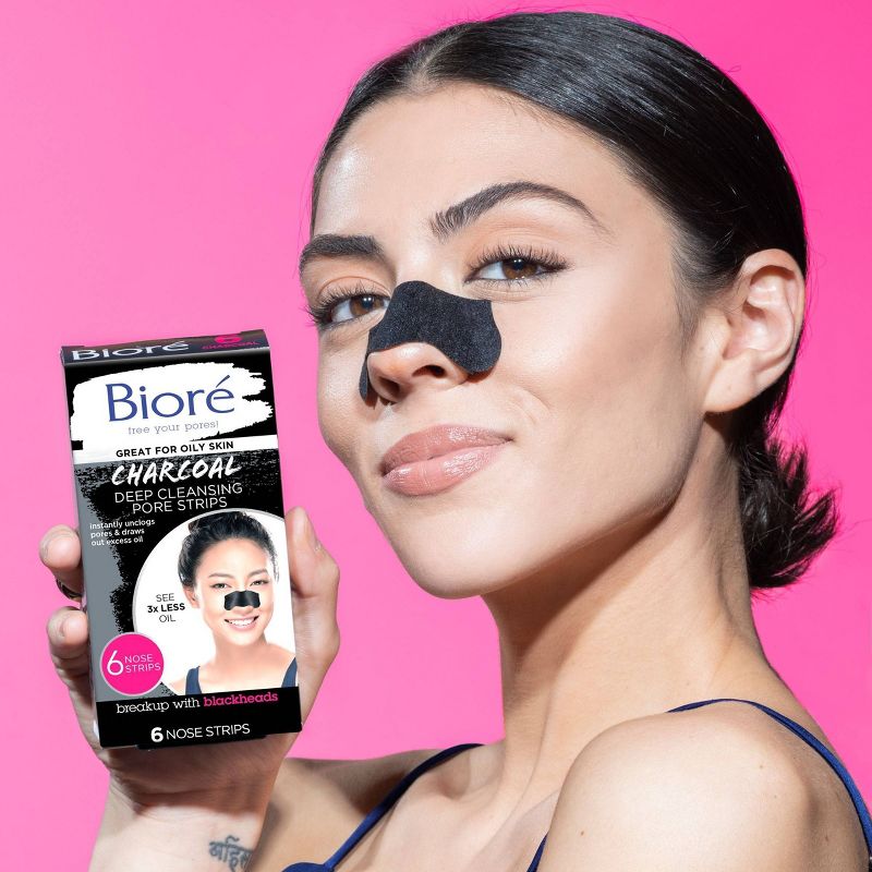 Biore Charcoal Deep Cleansing Pore Strips Pore - 6ct