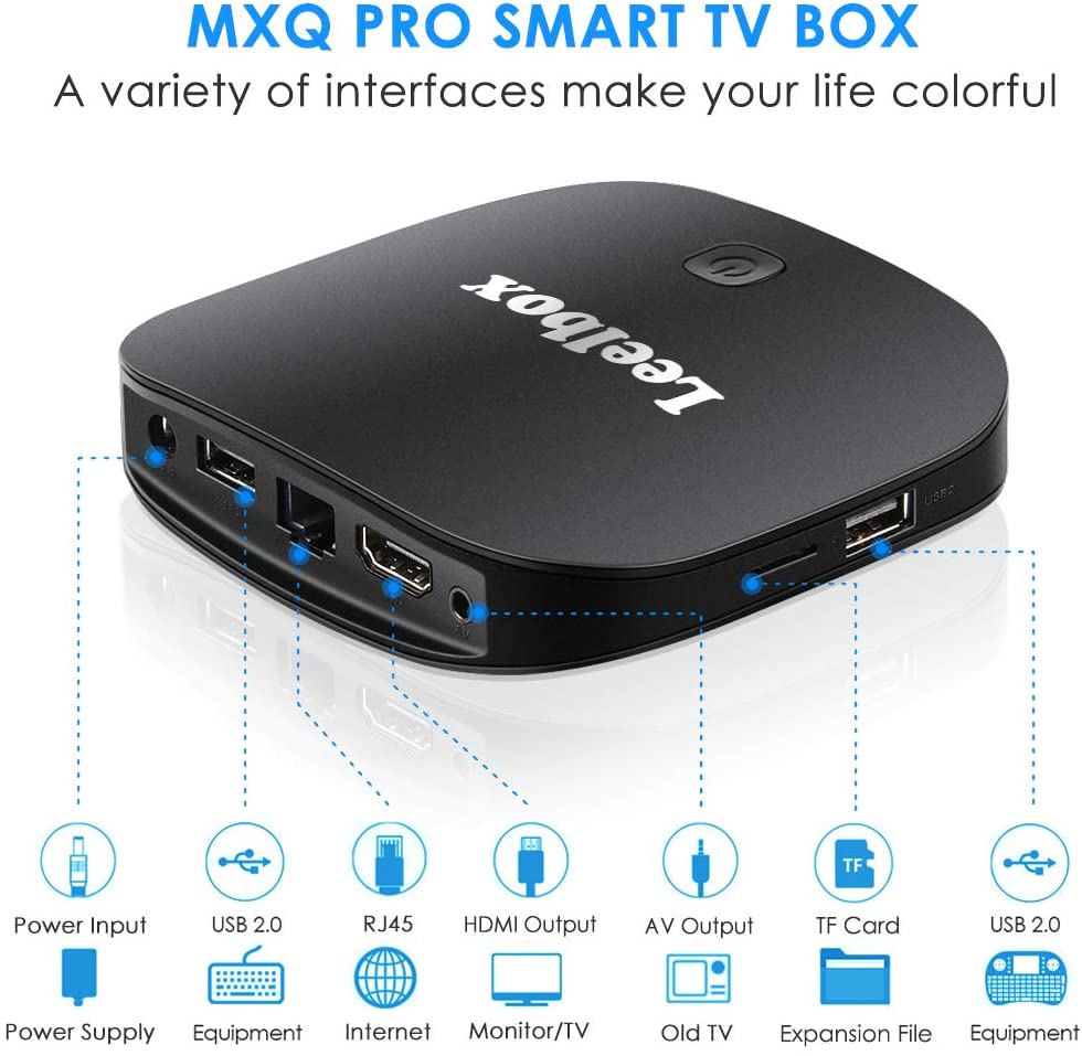 TV BOX Android - Android TV Box,Leelbox Q2 PRO Smart TV Box Full HD / 3D / 4K/H.265 / 2.4G Wi-Fi/2 Porte USB, Box Android
