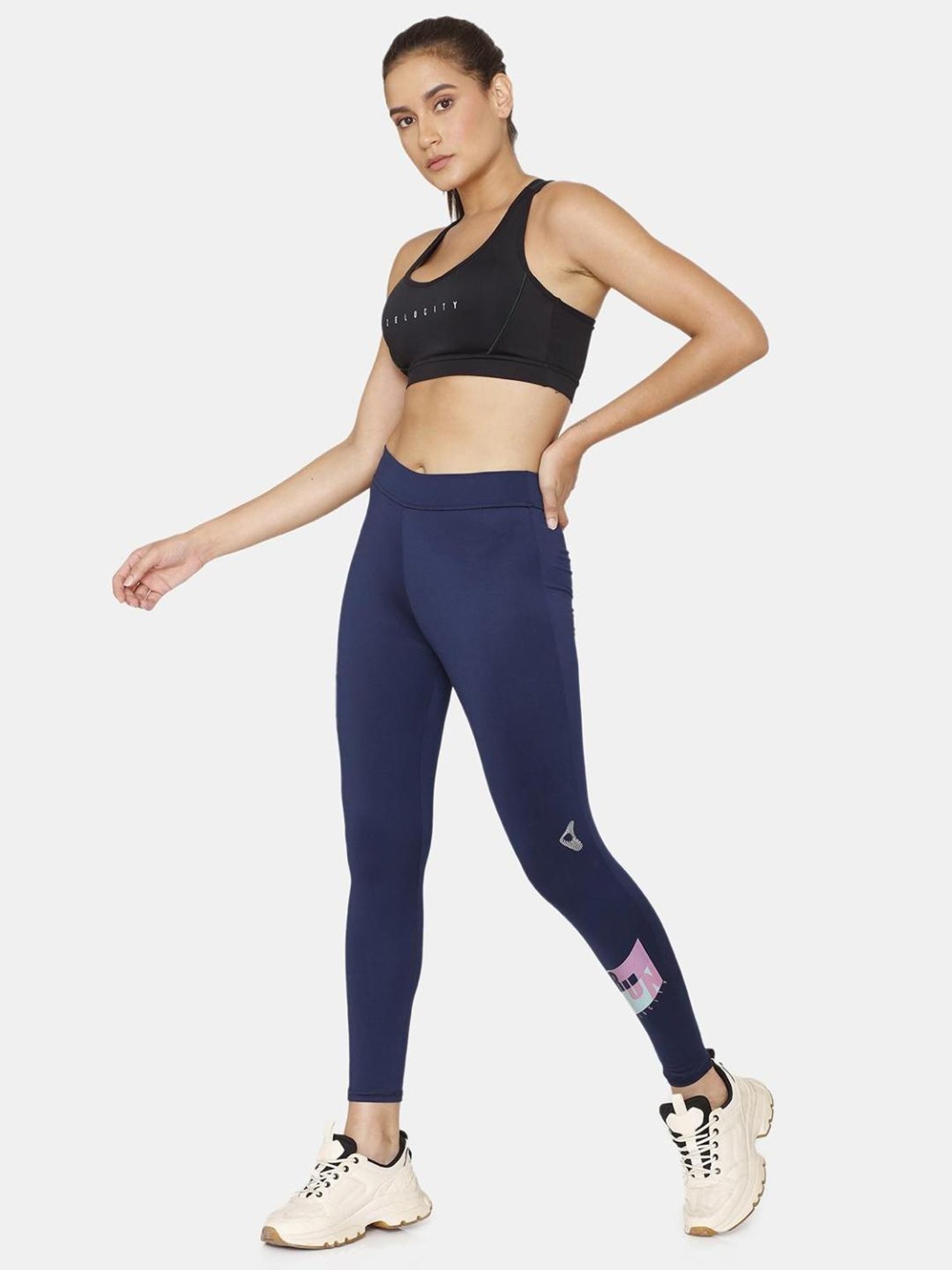 Zelocity by Zivame Navy Graphic Print Leggings