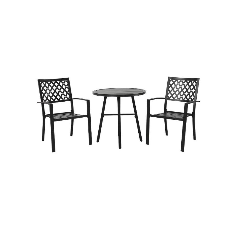 3pc Iron Dining Set Without Cushions - Nuu Garden