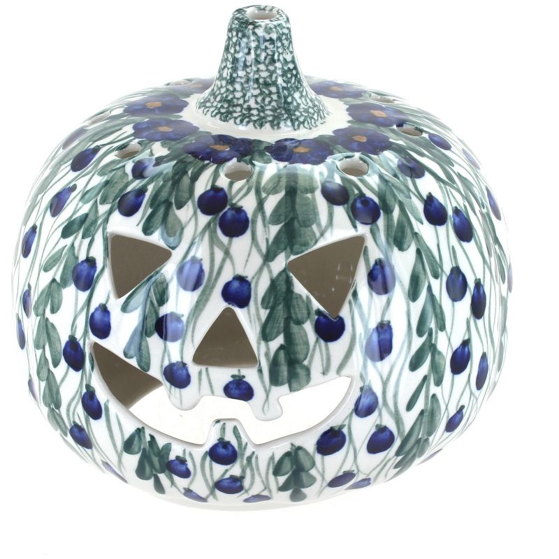 Blue Rose Polish Pottery Pandora Pumpkin Luminary