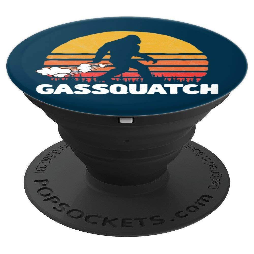 Gassquatch! Funny Farting Bigfoot Retro Fart PopSockets Grip and Stand for Phones and Tablets