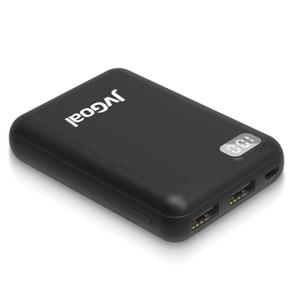 Portable Charger 10000mAh Pocket Size Power Bank LCD Digital Display Mini External Battery Pack Compatible with iPhone 11 Pro/XS Max/8/7/6s,Samsung S10, Huawei and More (Black)