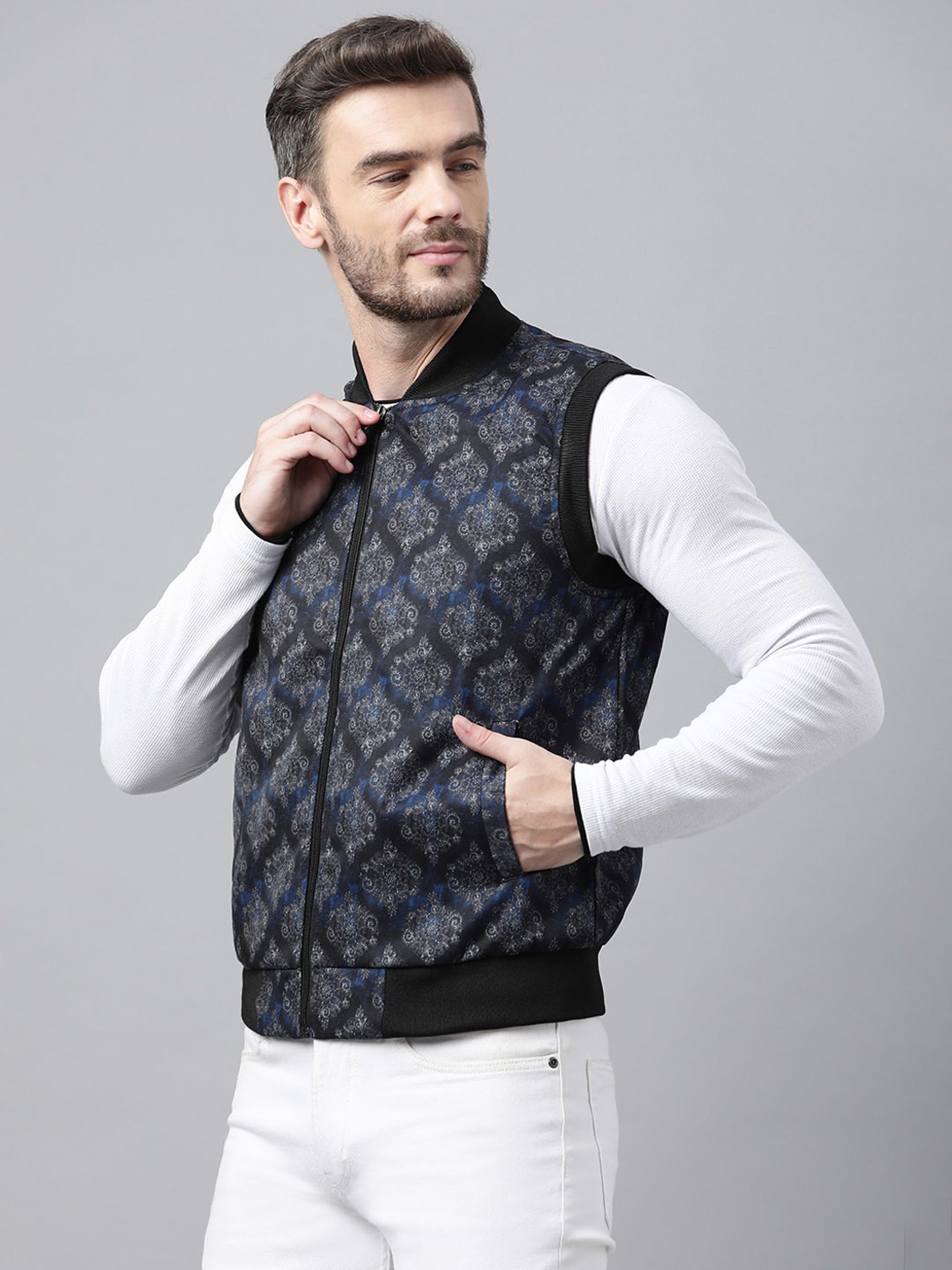 Hummel Grey Regular Fit Bomber Jacket