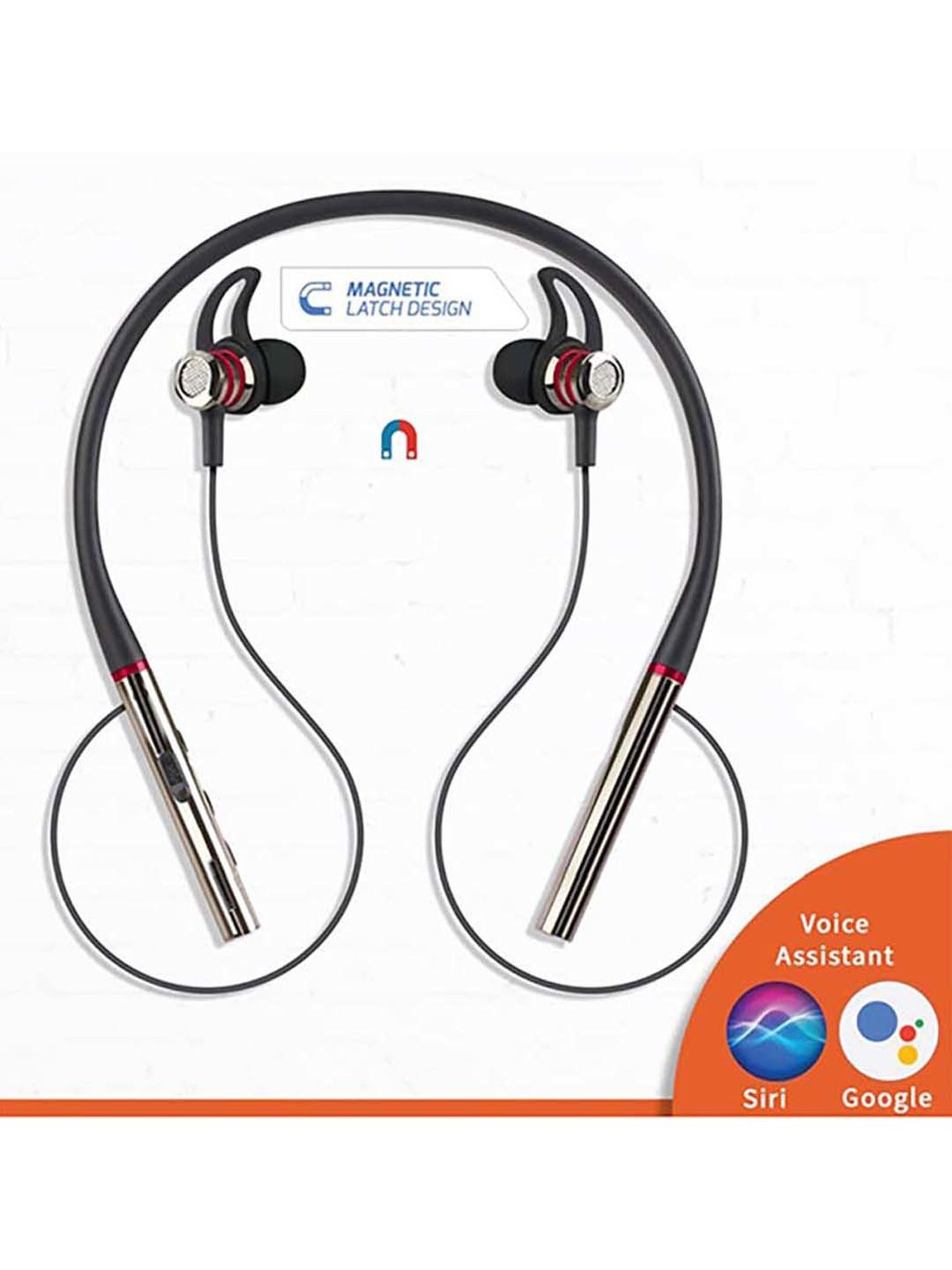 Zoook Sterling Bluetooth Neckband with Voice Assistant (Black)