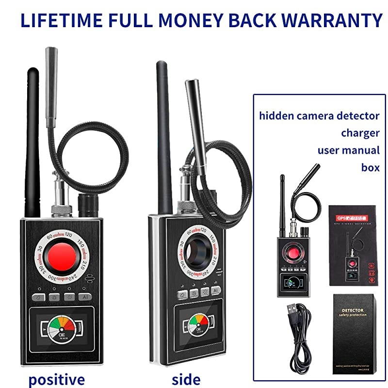 Spy Detector & RF Bug Detectors Wireless Signal Detector for GPS Tracker, Hidden Spy Camera Detector GSM Tracking Device Scanner Radio Frequency Detector