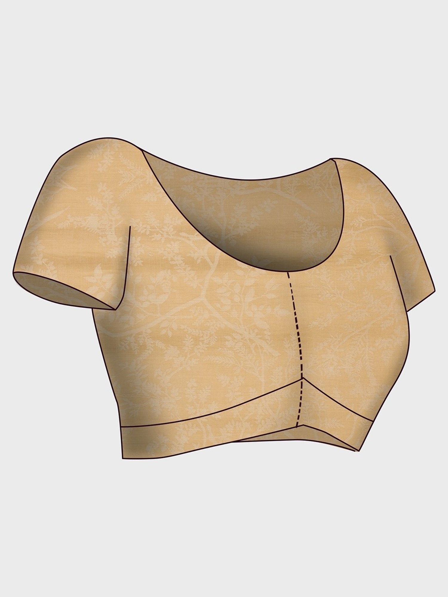 navyasa by liva Beige Floral Print Saree With Unstitched Blouse