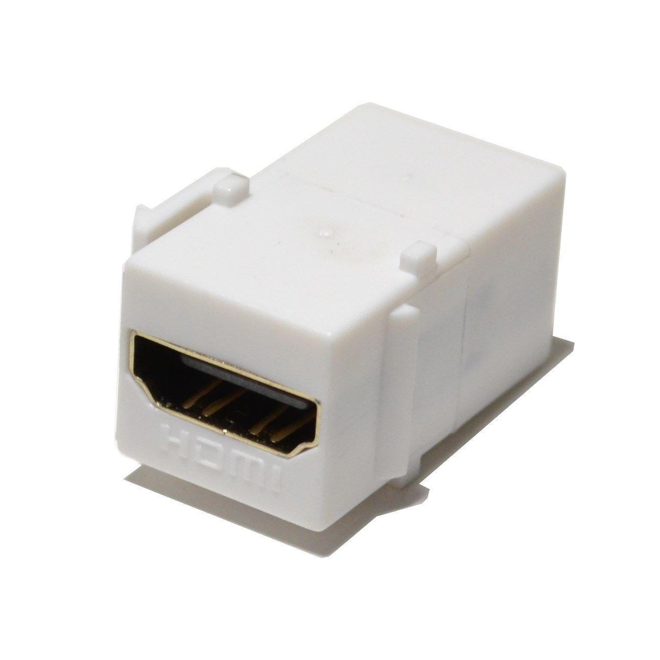 HDMI Keystone Insert Jack Female to Female Adapter Coupler White