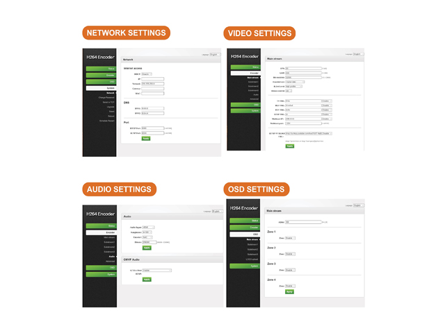J-Tech Digital H.264 1080p@60Hz Encoder Supports RTSP, RTP, RTMPS, RTMP, HTTP, UDP Protocol and ONVIF for IPTV, Live Broadcast Supports YouTube, Facebook, Twitch [JTECH-ENCH4]