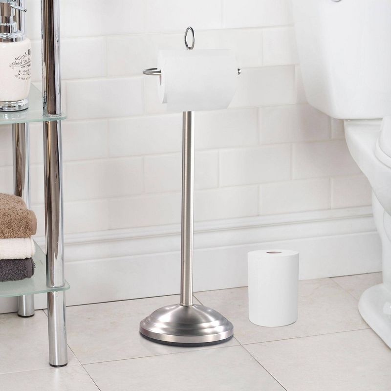 Freestanding Toilet Tissue Holder Brushed Nickel - Nu Steel