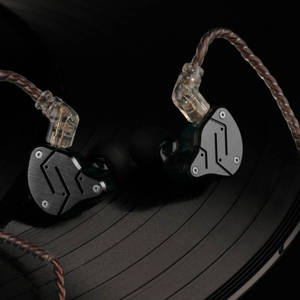 KZ ZSN 3.5mm Wired In Ear Headphones w/ Microphone HiFi Music Earphones Metal Earbuds 10mm 1DD+1BA Dynamic Armature Drivers Sports Headset with Separated Replacement Earphone Cable