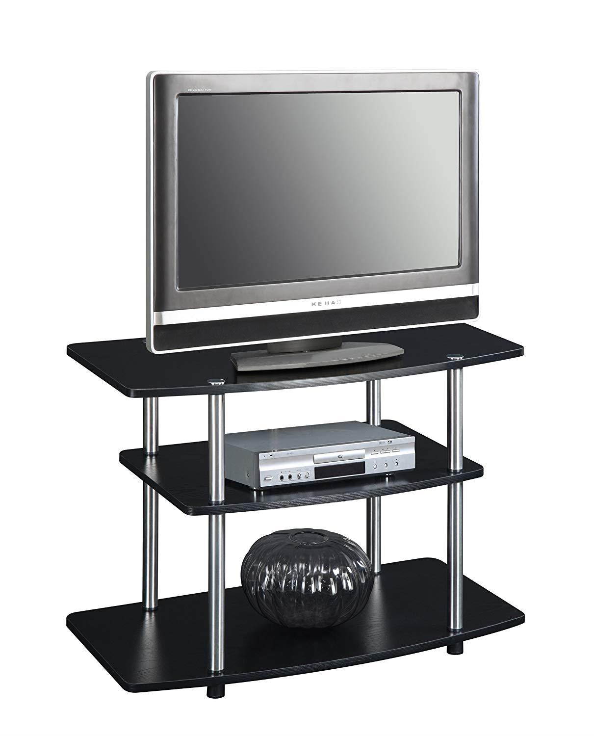 Convenience Concepts Designs2Go 3-Tier TV Stand for Flat Panel Television Up to 32-Inch or 80-Pound, Black