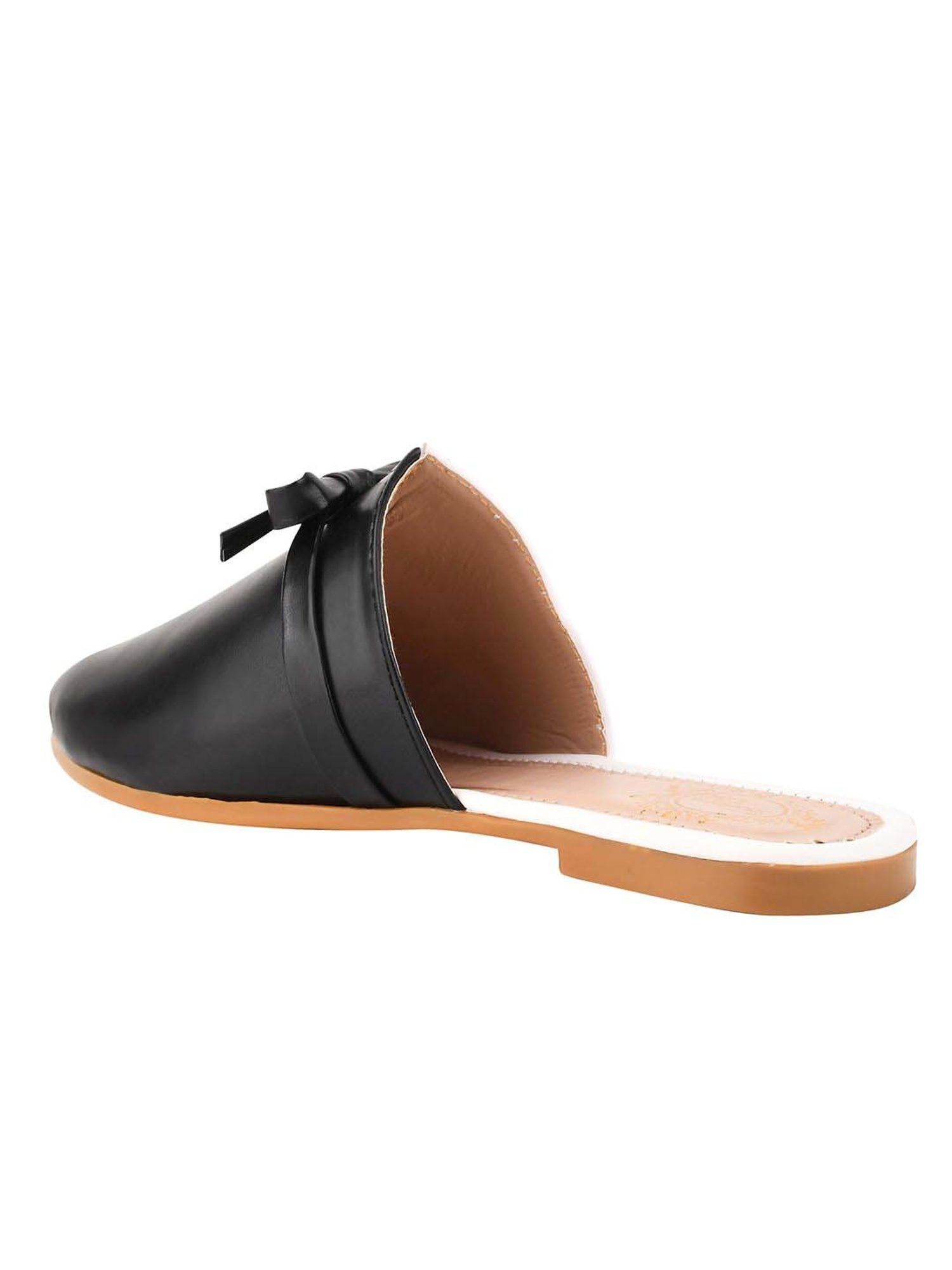 Shoetopia Kids White & Black Mule Shoes