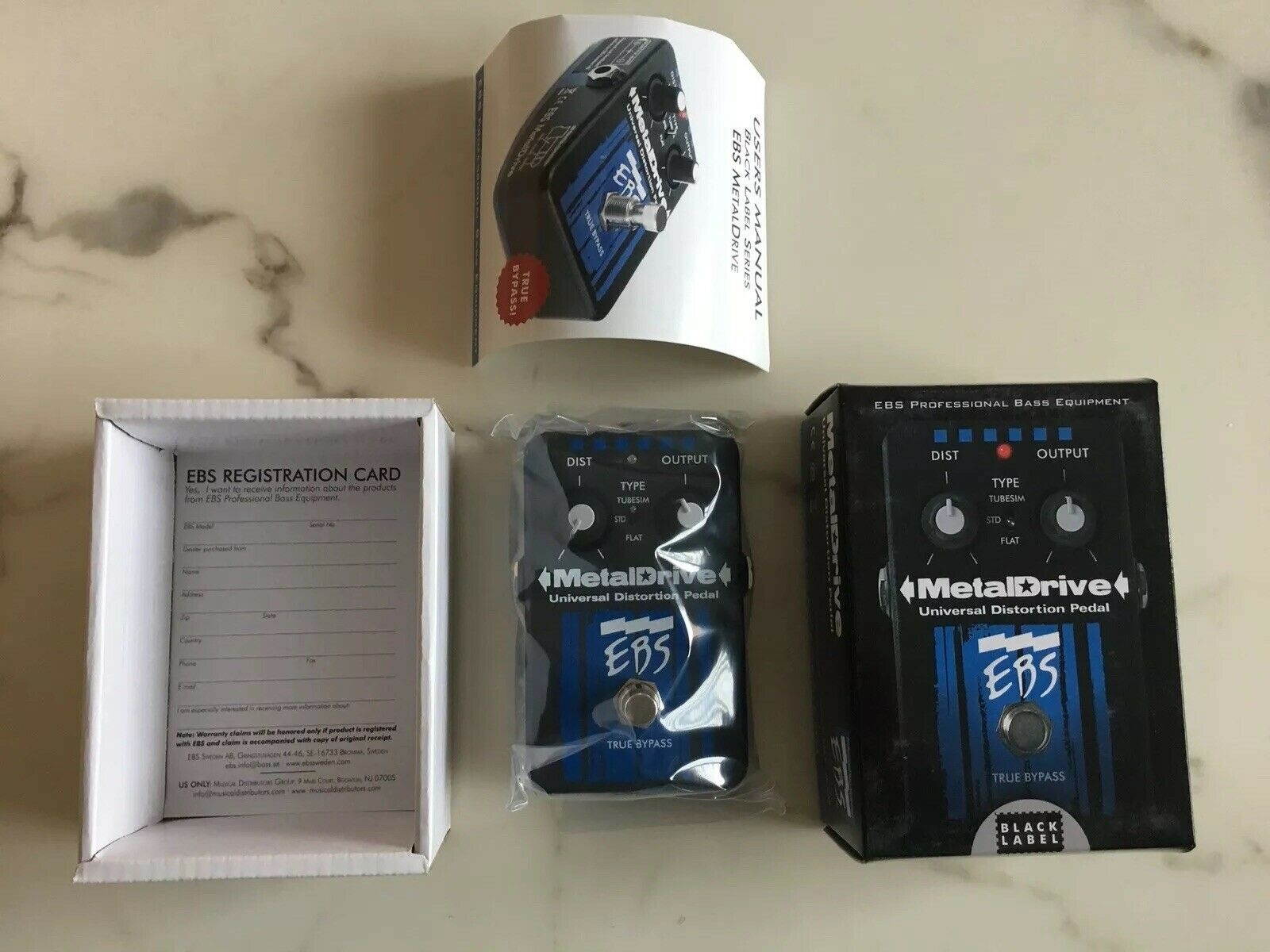 EBS Metaldrive Bass Metal Drive Universal Distortion Guitar Effect Pedal NEW