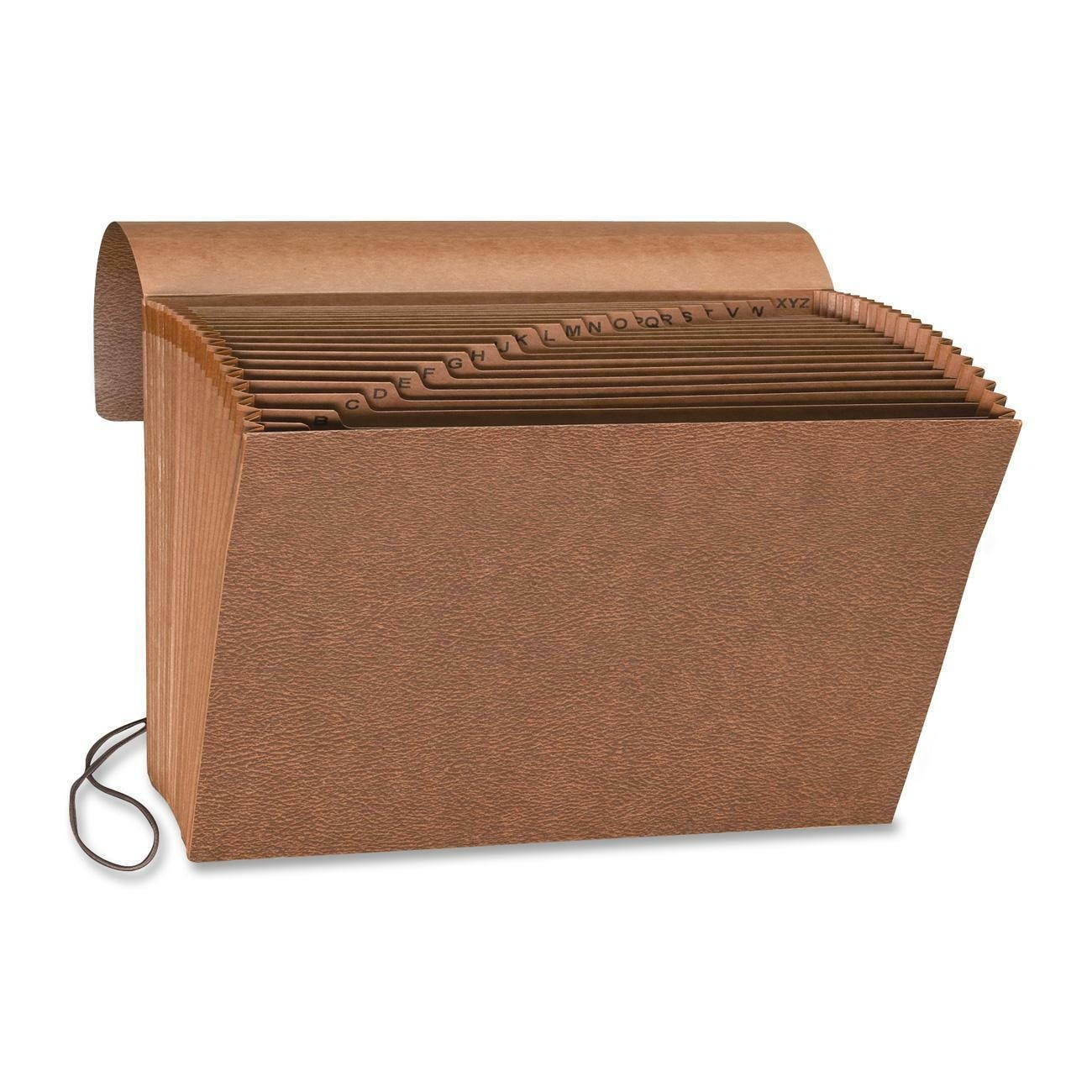 Sparco Accordion File w/Flap A-Z 21 Pocket Letter 12"x10" Brown 23680
