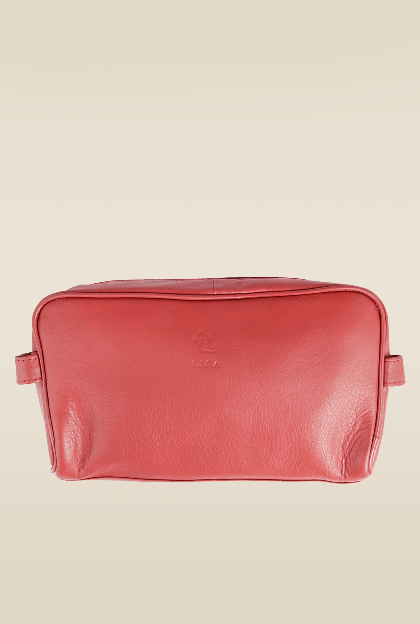 Kara Red Unisex Leather Pouch
