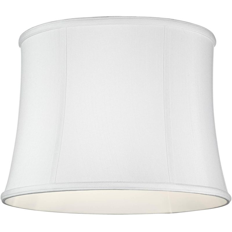 Imperial Shade White Medium Drum Lamp Shade 14" Top x 16" Bottom x 12" Slant (Spider) Replacement with Harp and Finial