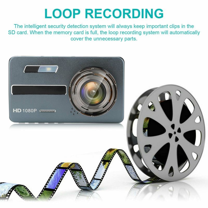 4.5" Dual Lens Front  Rear Camera Car DVR Dash Cam Video Recorder Night Vision