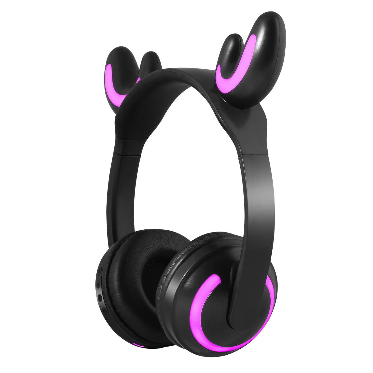 CORN  Cartoon Shape Bluetooth 4.1 Wireless  and 3.5mm Wired Connectivity  Dual-mode Headset, Stereo Low Deep Bass, Multi-color Led Light Effect--Rabbit Girl