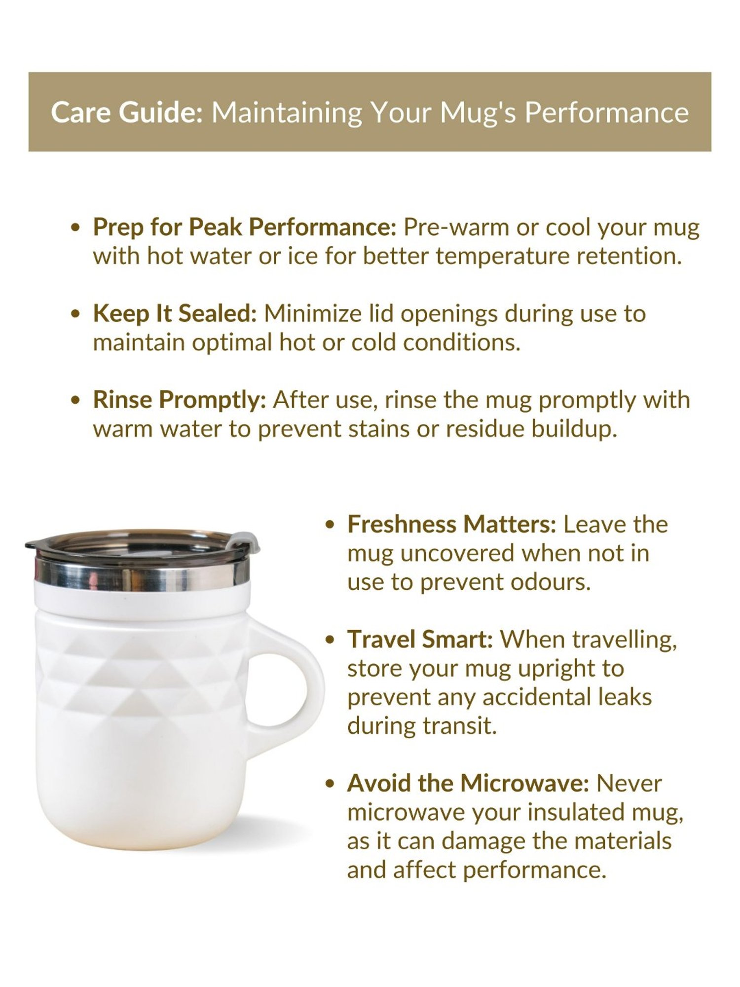 Nestasia Matte White Stainless Steel Double Insulated Spill Proof Travel Tea & Coffee Mug (400 ML)