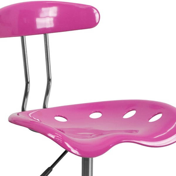 Vibrant Candy Heart and Chrome Swivel Task Chair with Tractor Seat