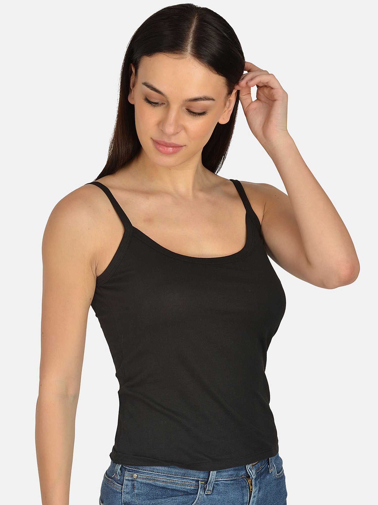 Mod & Shy Black Cotton Camisole