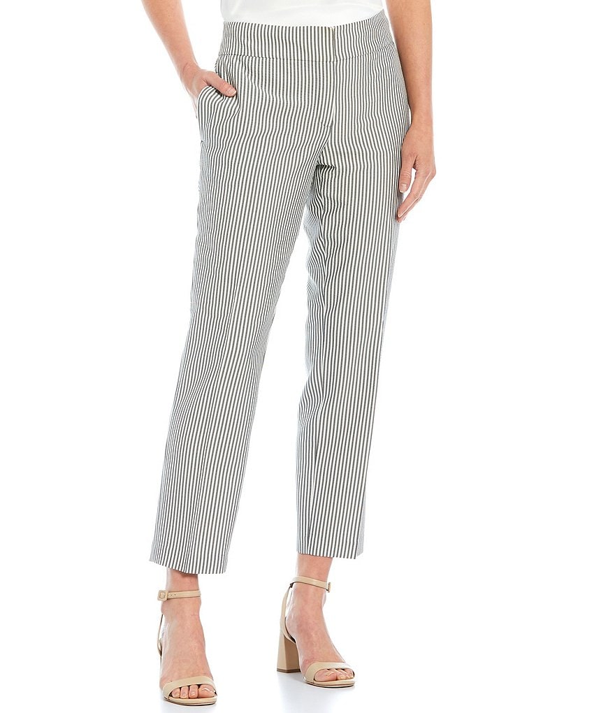 Kasper Petite Size Seersucker Trouser Pants