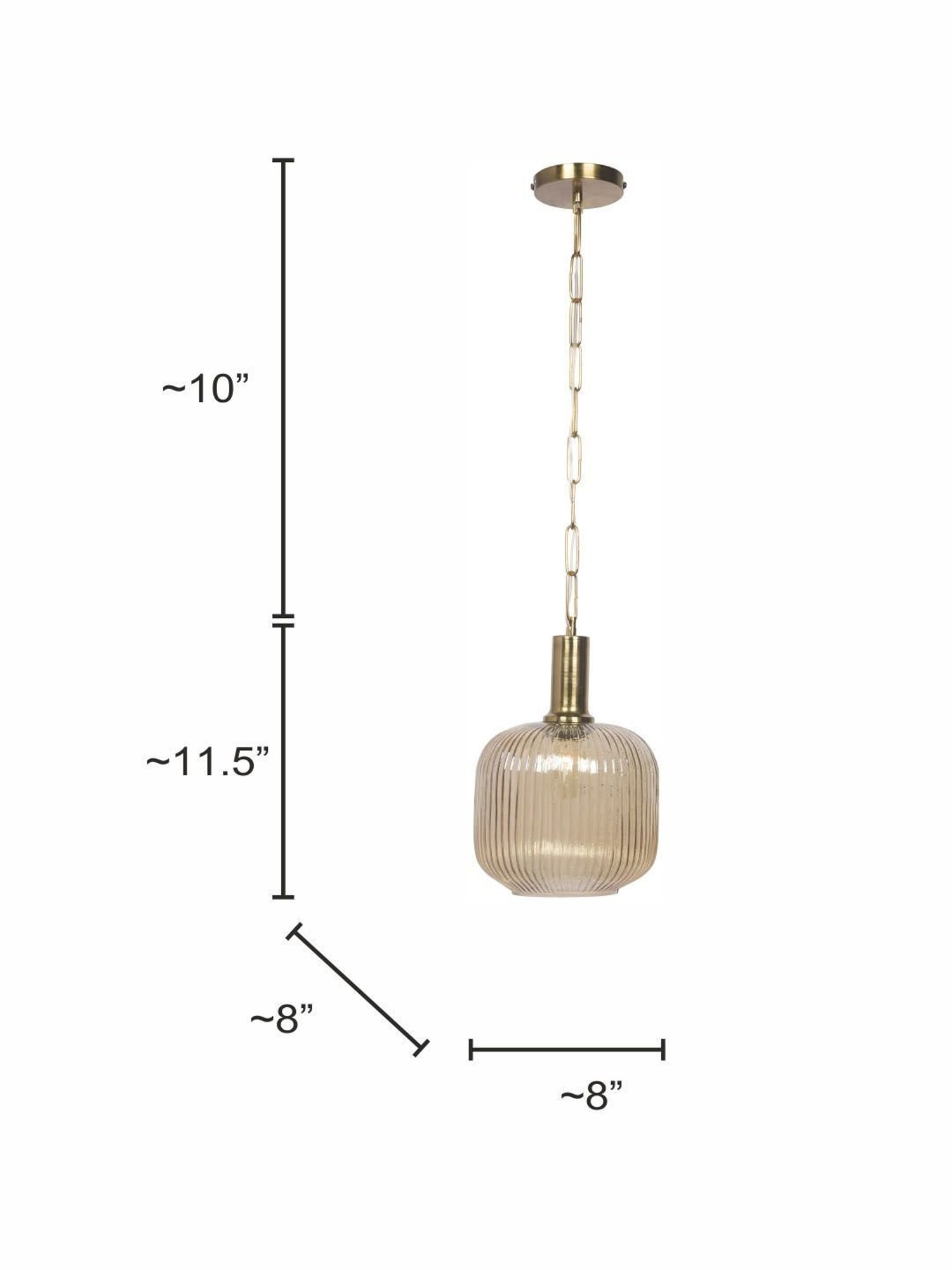 FOS LIGHTING Contemporary Gold Glass Pendant Hanging Light