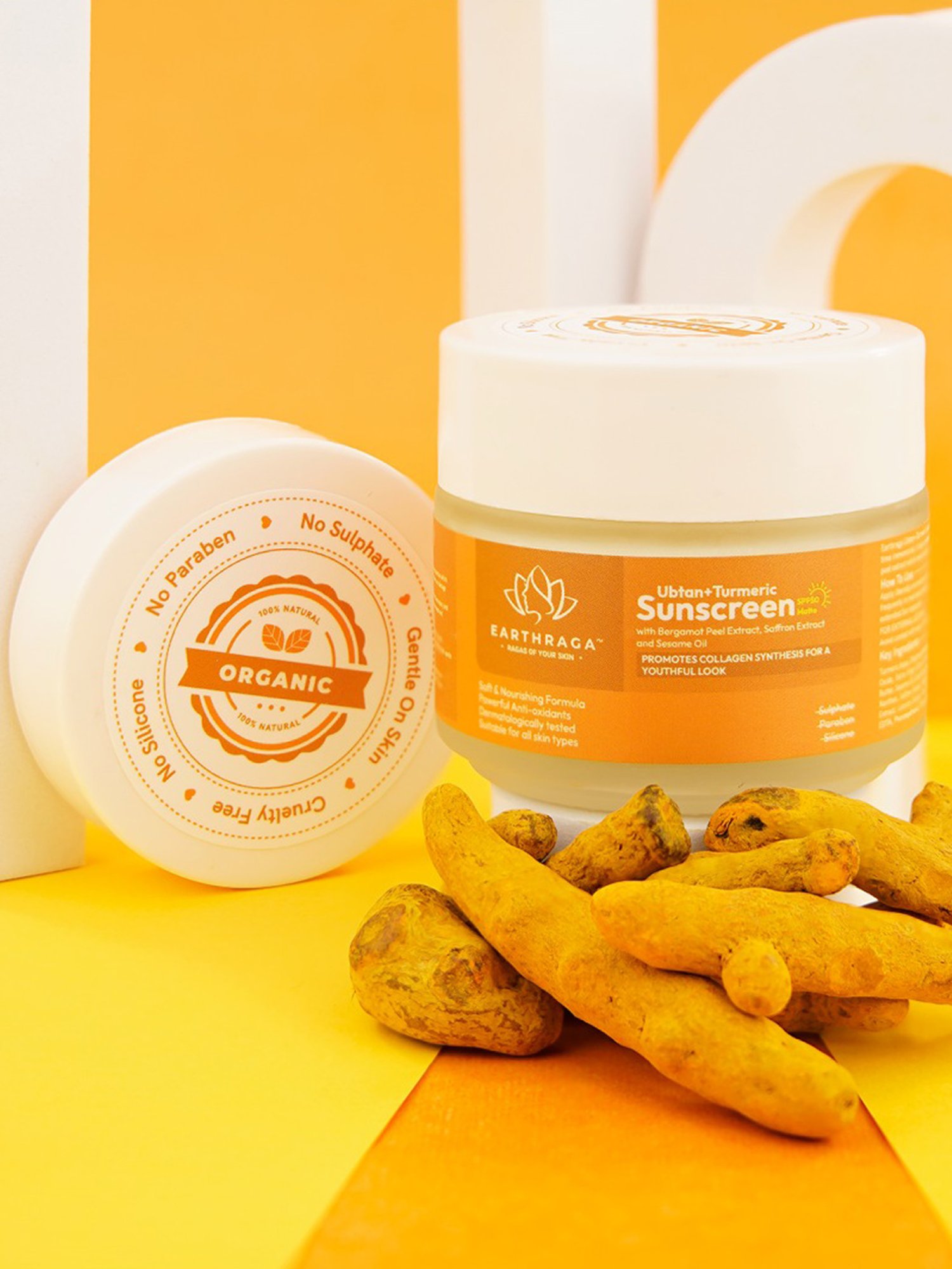 Earthraga Ubtan+Turmeric Sunscreen SPF 50 Matte - 100 ml