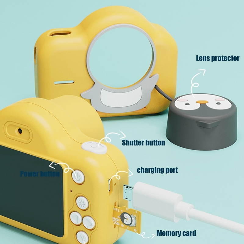 Kids Camera, Photographable Video HD Portable Cartoon Mini Children Camera, Style:Camera