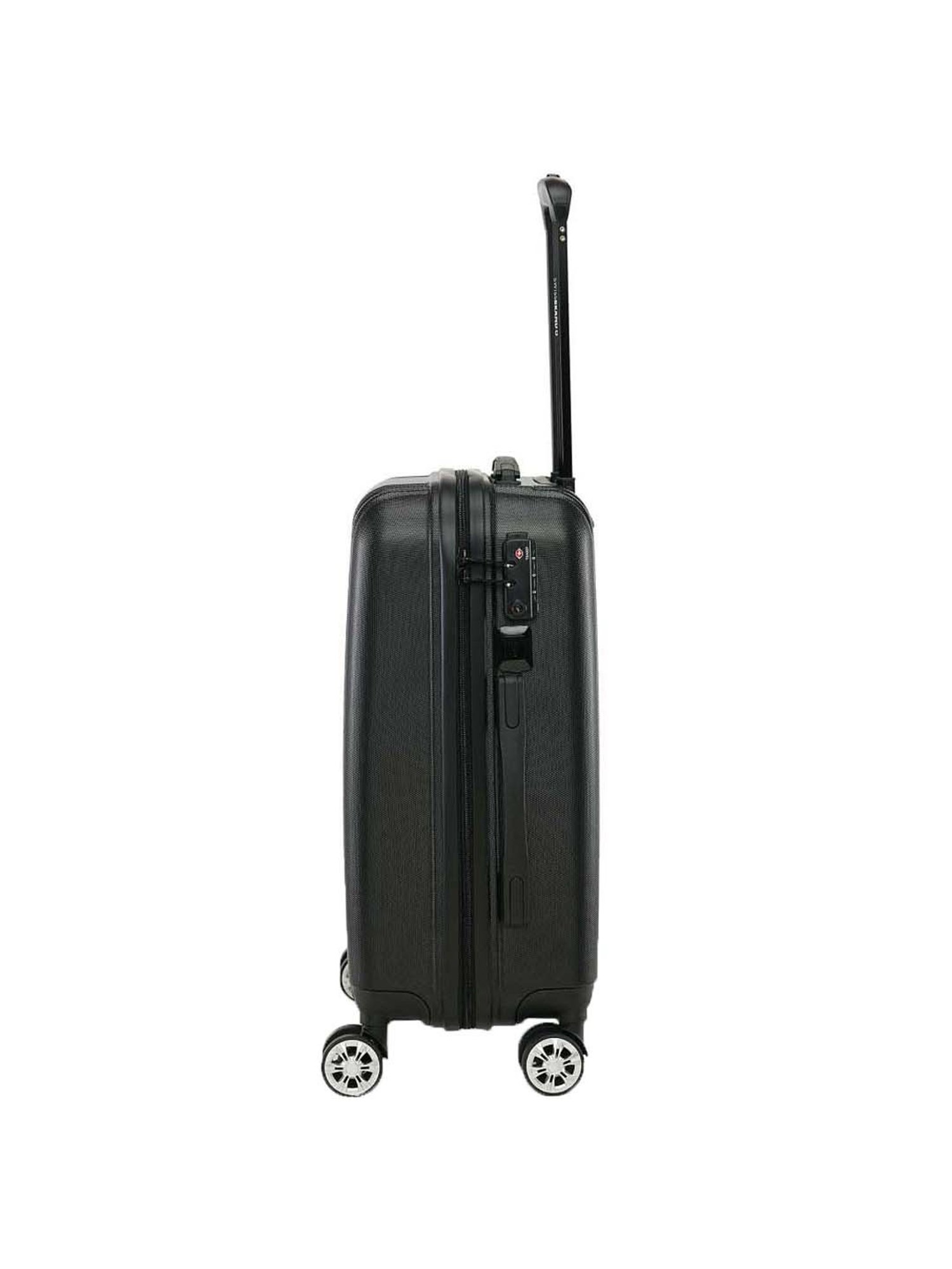 Swiss Brand Sion 2.0 Black Striped Hard Cabin Trolley Bag - 34 cm