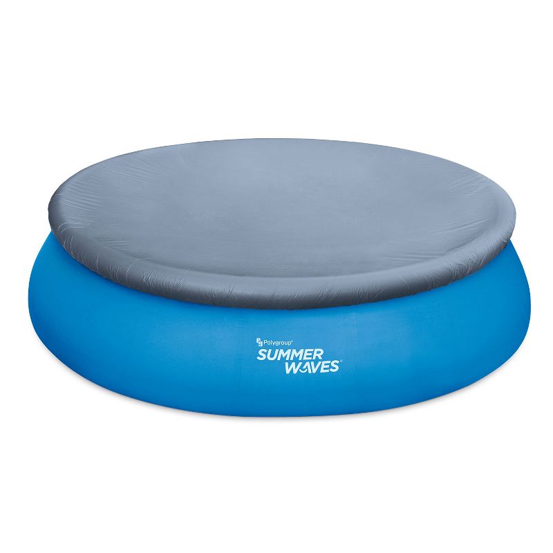 Summer Waves P52150000156 15 Foot Quick Set Ring Round Above Ground Swimming Pool Debris Drawstring Cover, Blue (Cover Only)