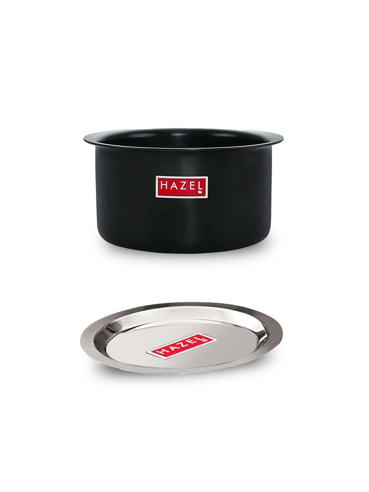 HAZEL Black Stainless Steel 18 cm Induction-Based Tope with Lid (2.2L) - Set of 1