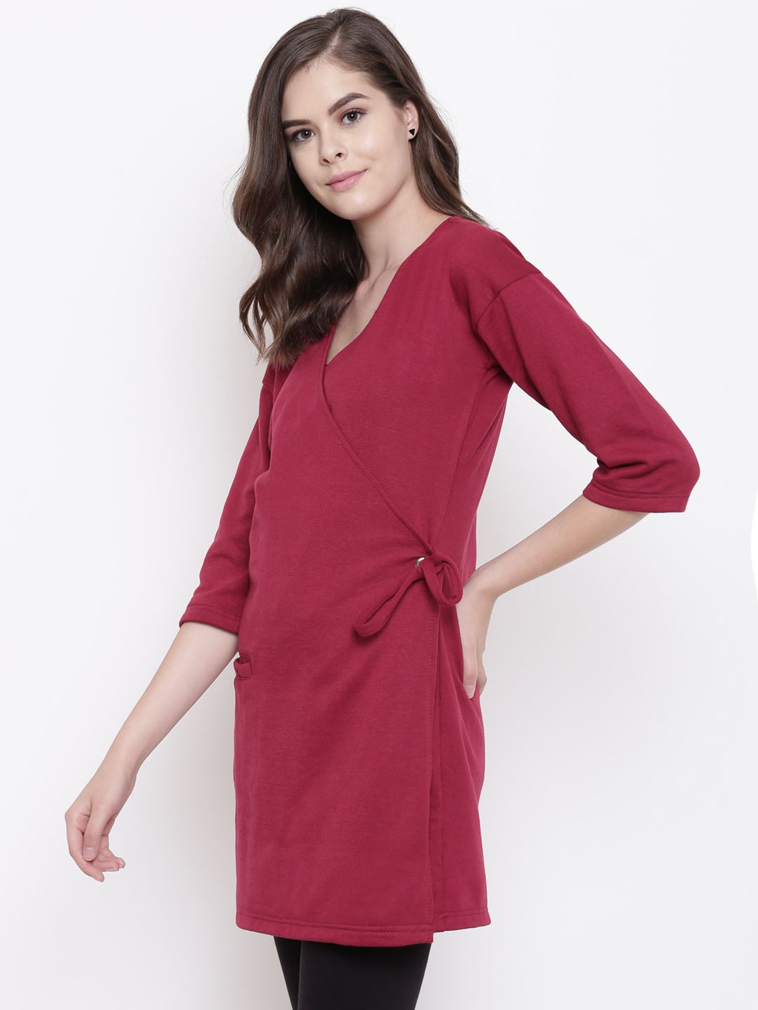 Belle Fille Maroon Regular Fit Shrug