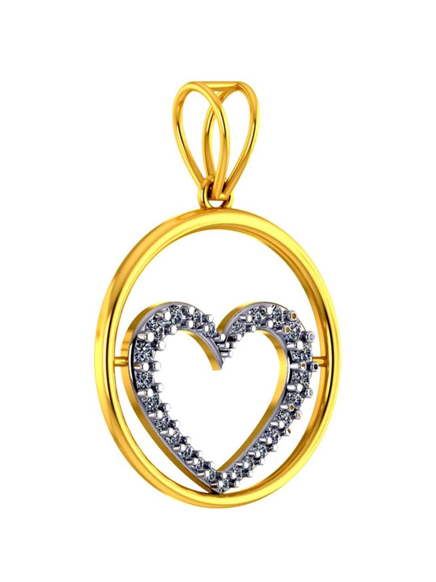 Mia by Tanishq Dual Radiance 18k Gold & Diamond Pendant with Chain