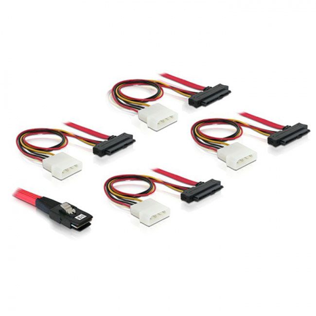 Jimier LSI / 3Ware Molex mini SAS SFF-8087 to SFF-8482 and power x4 SAS cable SF-002-1.0M