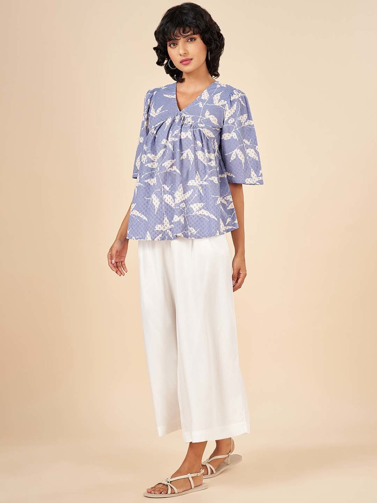 Akkriti by Pantaloons Blue Printed Top