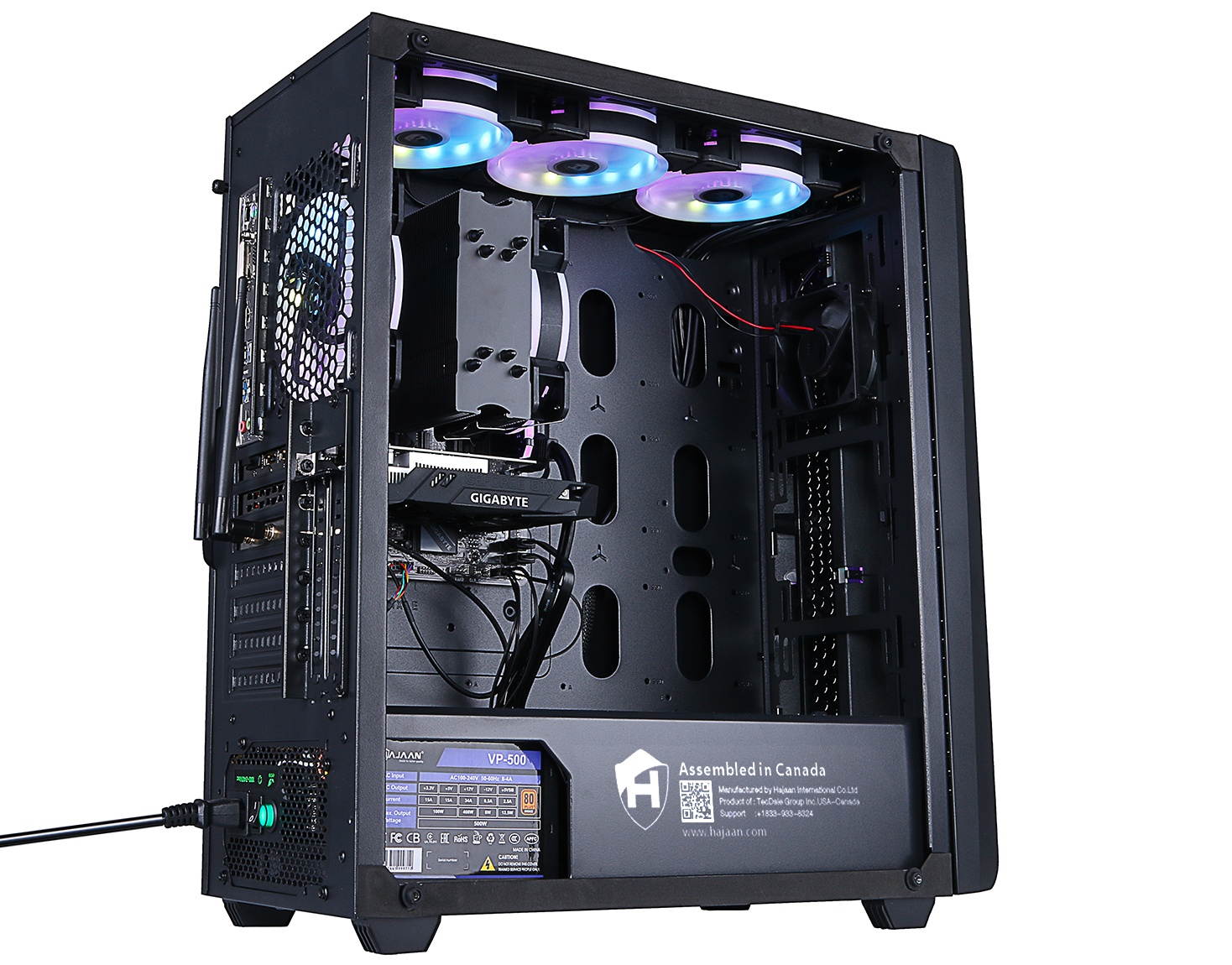 HAJAAN Flash F50 Gaming Desktop Tower PC - AMD Ryzen 5 3500X Hexa-Core Processor 3.6GHz, 16GB DDR4 RAM, 512GB SSD+1TB HDD, Nvidia GeForce GTX 1650 4GB, WIFI Windows 10 Home, NEW