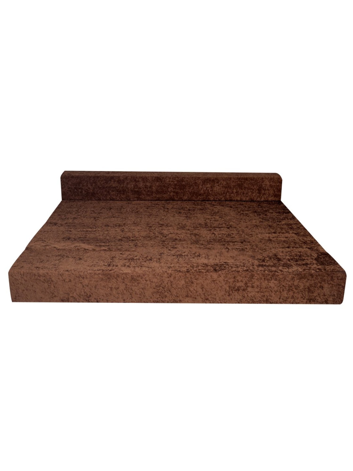 Ikiriya Naples Solid Brown Wood 3 Seater Sofa cum Bed Sparkle Velvet Finish