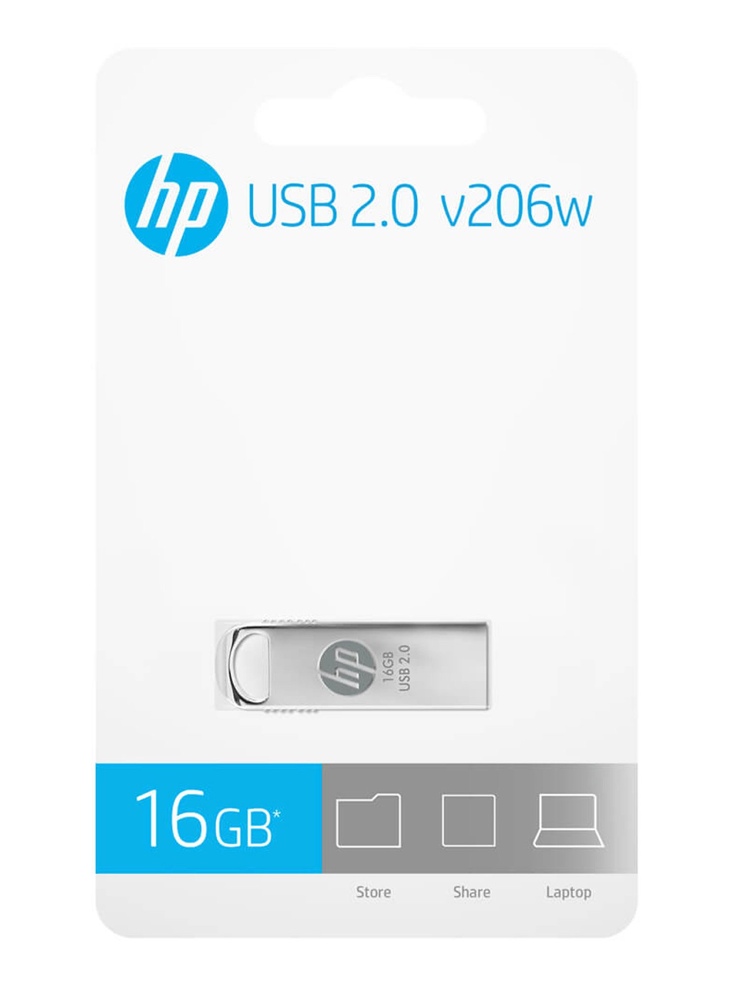 HP v206w 16GB USB 2.0 Pen Drive (Silver)