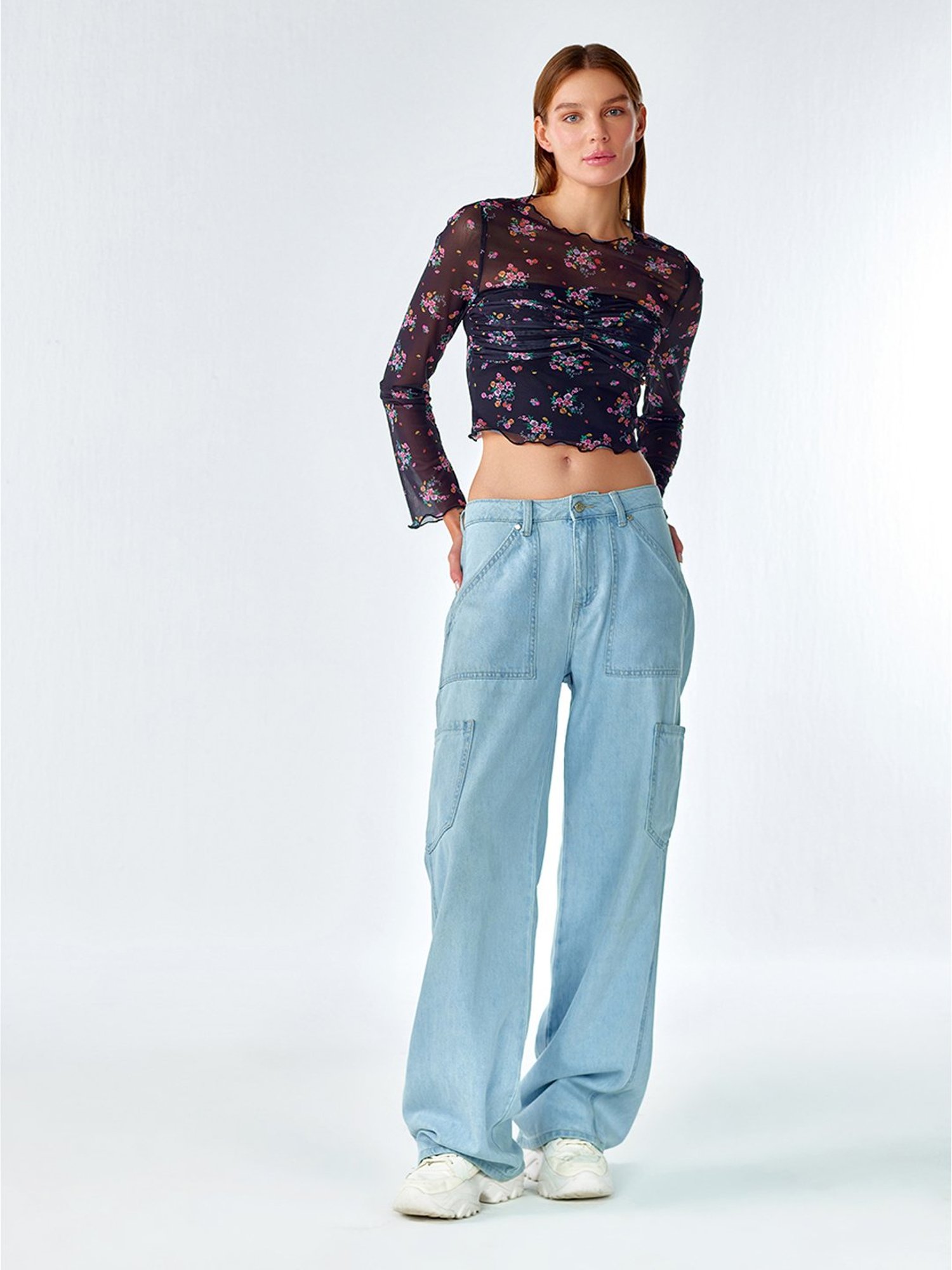 Cover Story Black Floral Print Crop Top