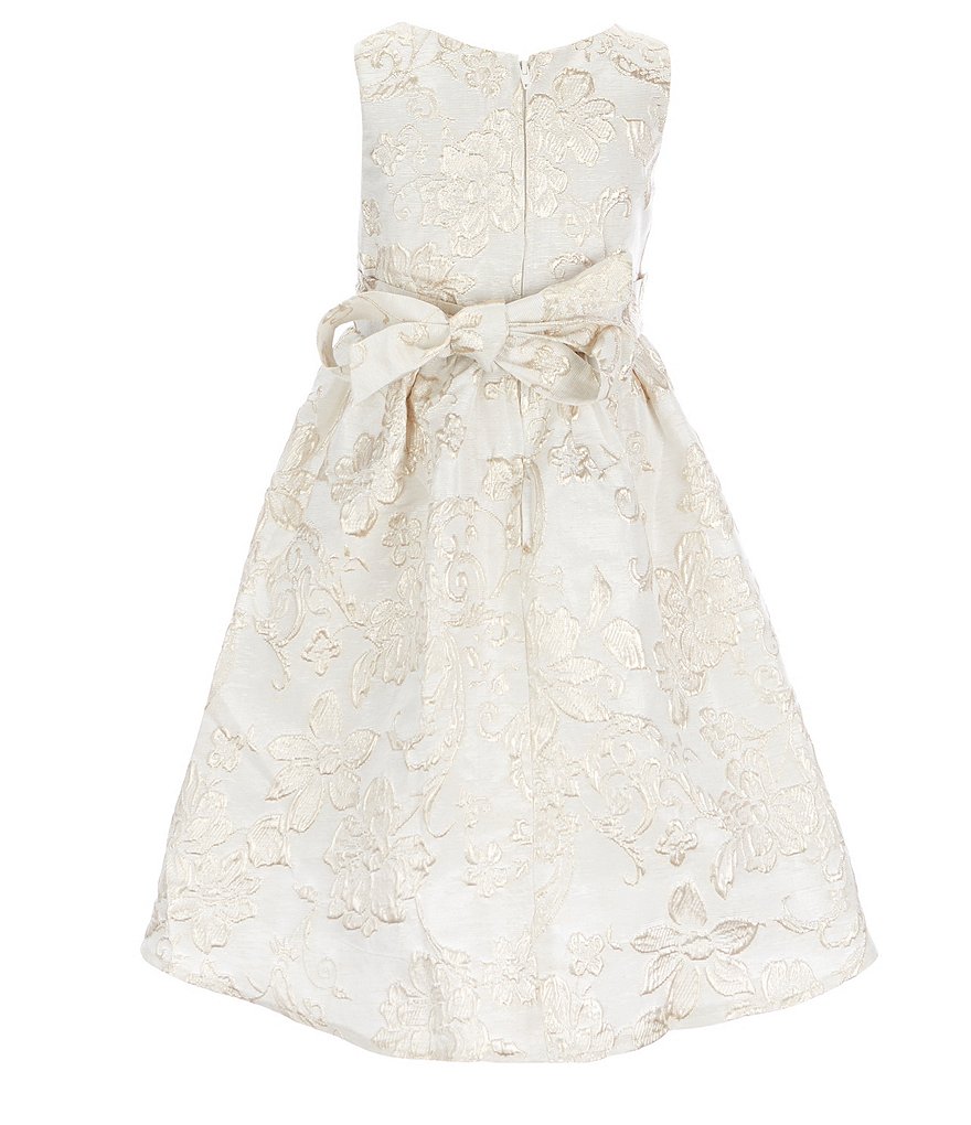 Laura Ashley Little Girls 2T-6X 3/4 Sleeve Rose & Butterfly Print Clip Dot Dress