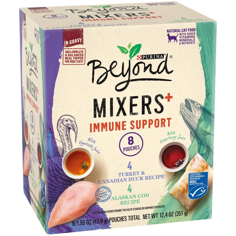 Purina Beyond Mixers Immune Support Poultry & Fish In Gravy Wet Cat Food - 1.55oz/8ct