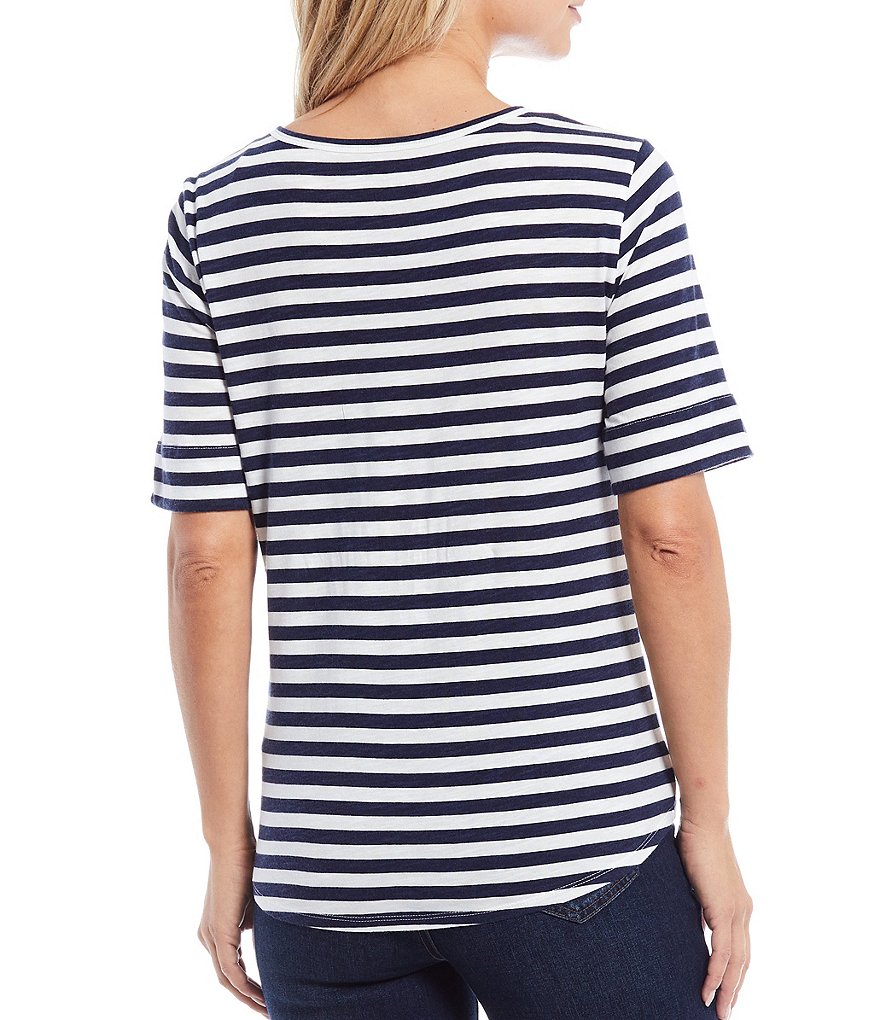 Westbound Patchwork Star Short Sleeve Crew Neck Cotton-Blend Tee