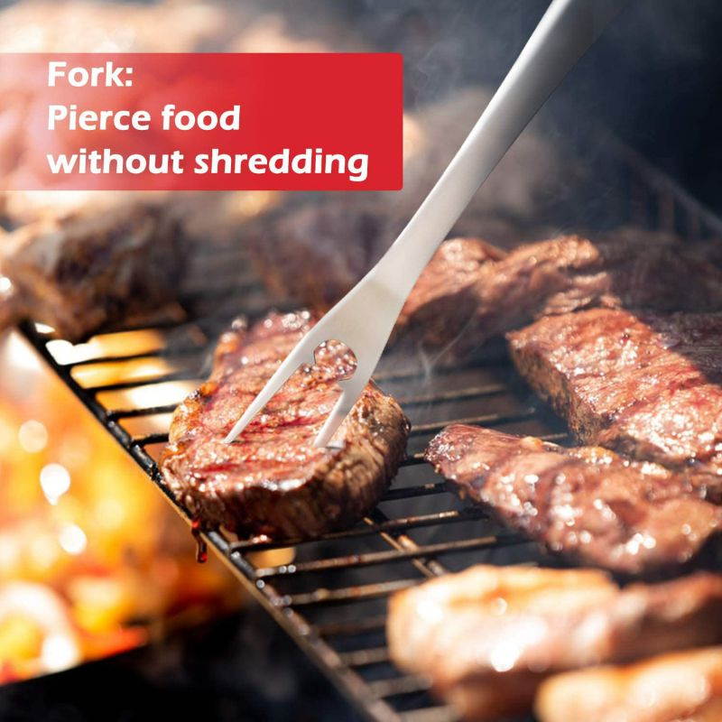 Z GRILLS Heavy Duty BBQ Grilling Tools Set 18 Inch Stainless Steel Spatula, Fork, Basting Brush & Tongs Barbecue Accessories Kit-Grill Gift for Dad on Father&rsquo;S Day Birthday