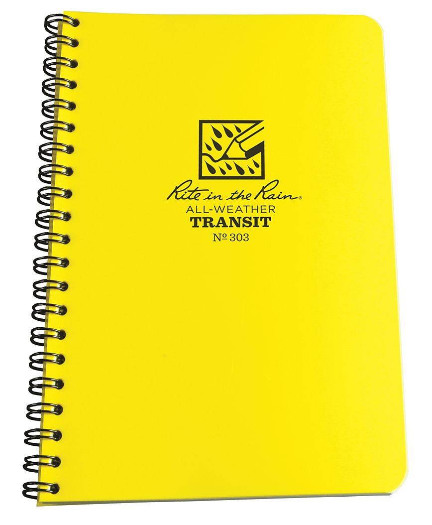 RITE IN THE RAIN 303 All Weather Notebook,Transit,4-5/8x7 in.