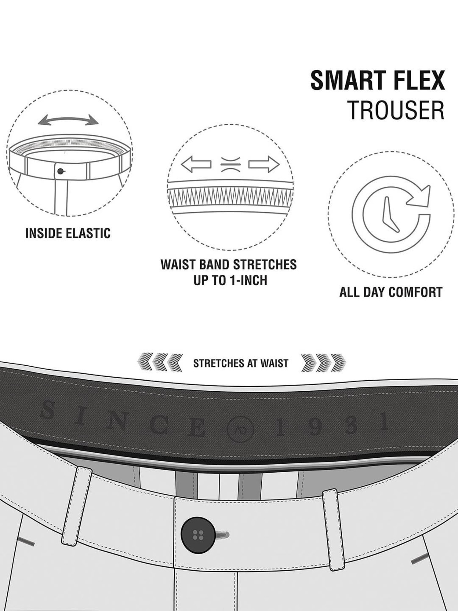 AD by Arvind Brown Slim Fit Flat Front Trousers