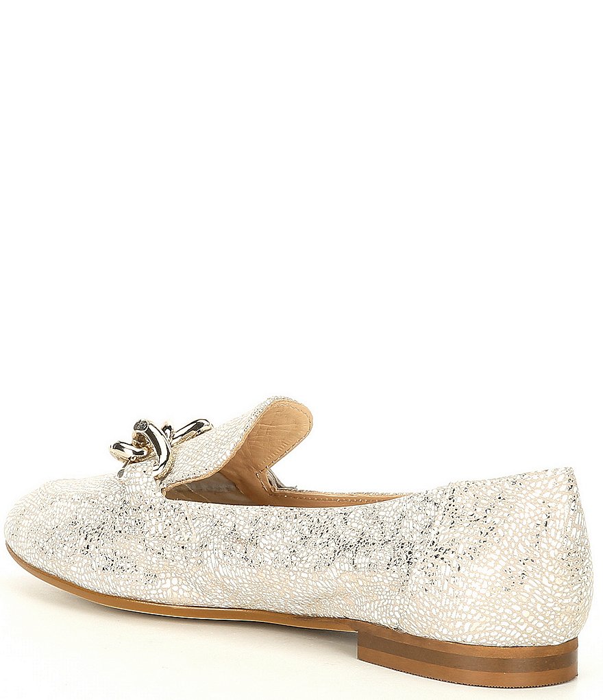 Donald Pliner Balton Pebbled Metallic Leather Loafers