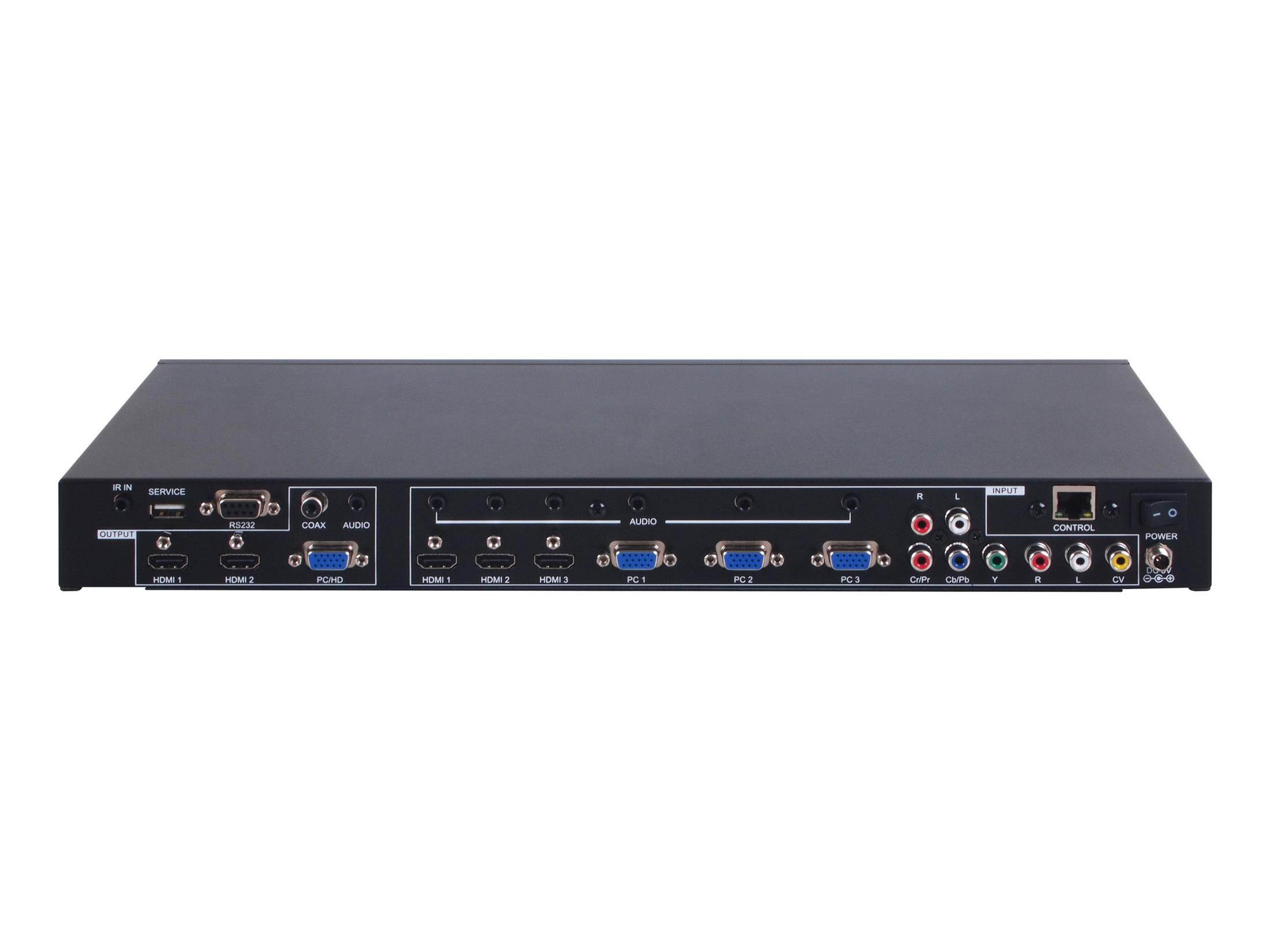 A-Neuvideo ANI-8MFS (8) Input Multi-Format Scaler Switch W/ Volume Control &ndash;Mirrored HDMI/VGA Output